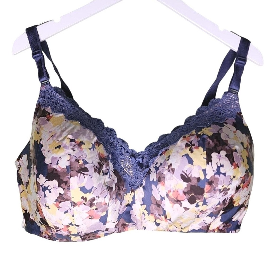 Torrid Curve Wireless T-Shirt Bra 40D Multicolor Floral Lace Intimates Lingerie